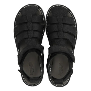 Angulus - Sandalias de nobuk de durazno | Negro