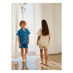 Molo - Pijama Corto de Algodón Orgánico Lexi Hearts | Crudo