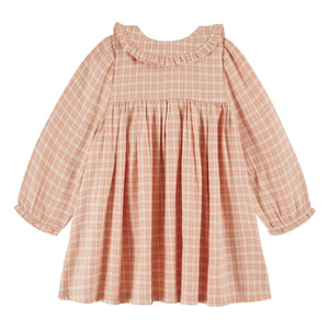 Emile et Ida - Vestido escolar a cuadros rosa pálido