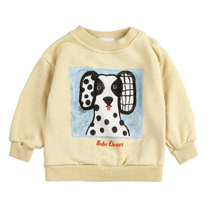 Bobo Choses - Sudadera de algodón orgánico con estampado dálmata para bebé | Amarilla