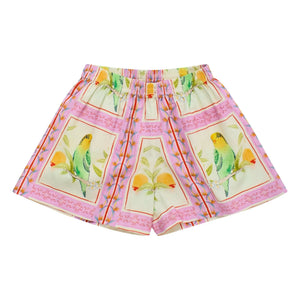 Maison Mangostan - Pájaros patchwork cortos | Rosa