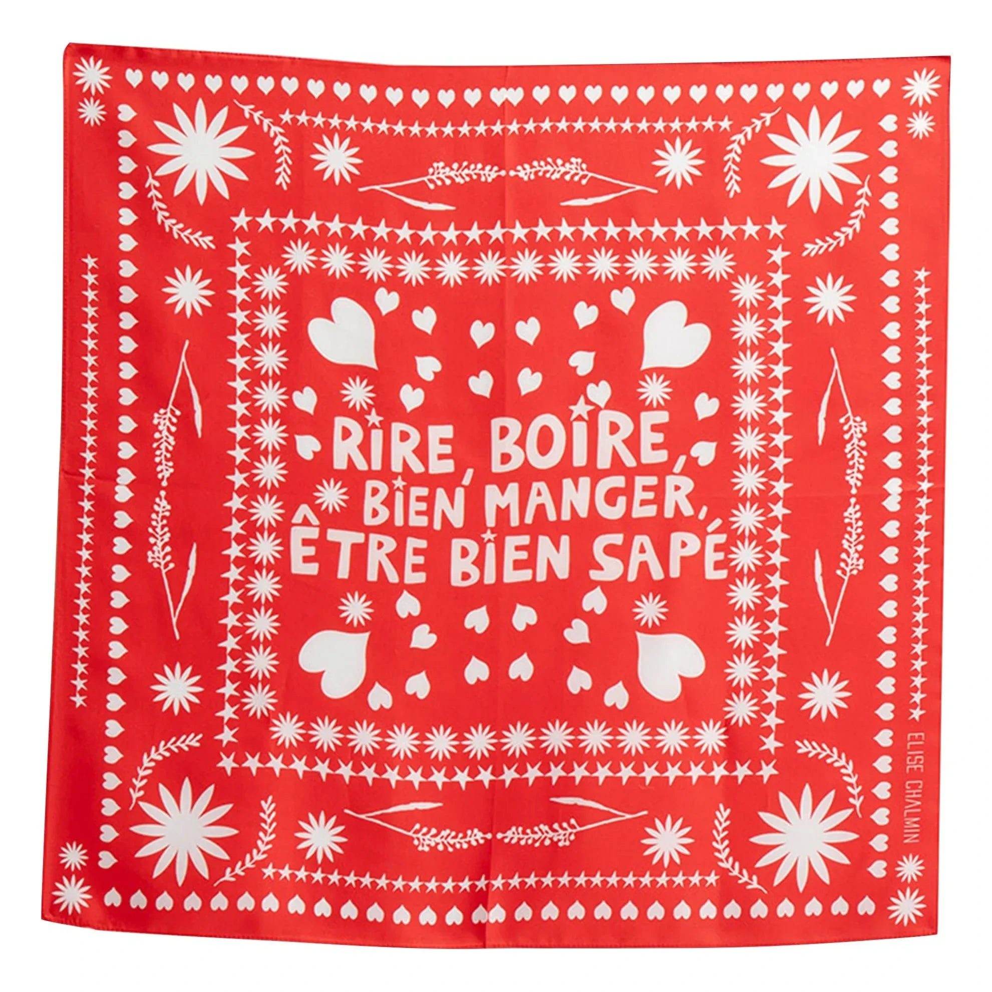Elise Chalmin - Ben Bandana Bufanda de Seda | Rojo