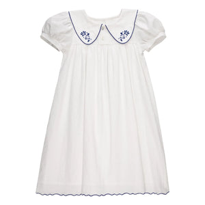 THE LiTTLE POETS - Vestido con cuello claudine bordado Sophia | Blanco