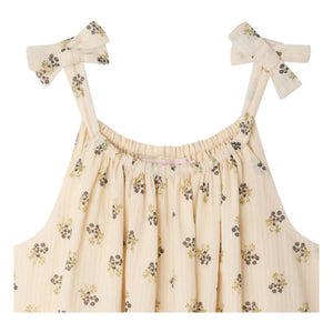 Bonpoint - Vestido de algodón orgánico Eloise Fleurie | Crudo