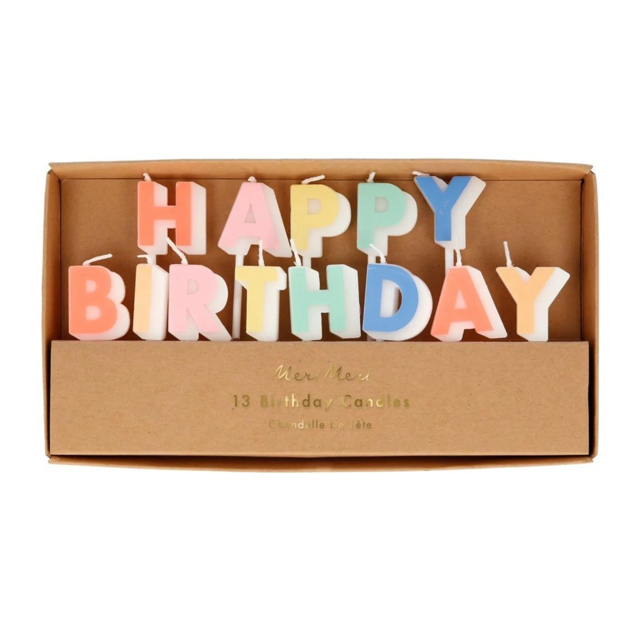Meri Meri - Velas de Cumpleaños Happy Birthday - Set de 13
