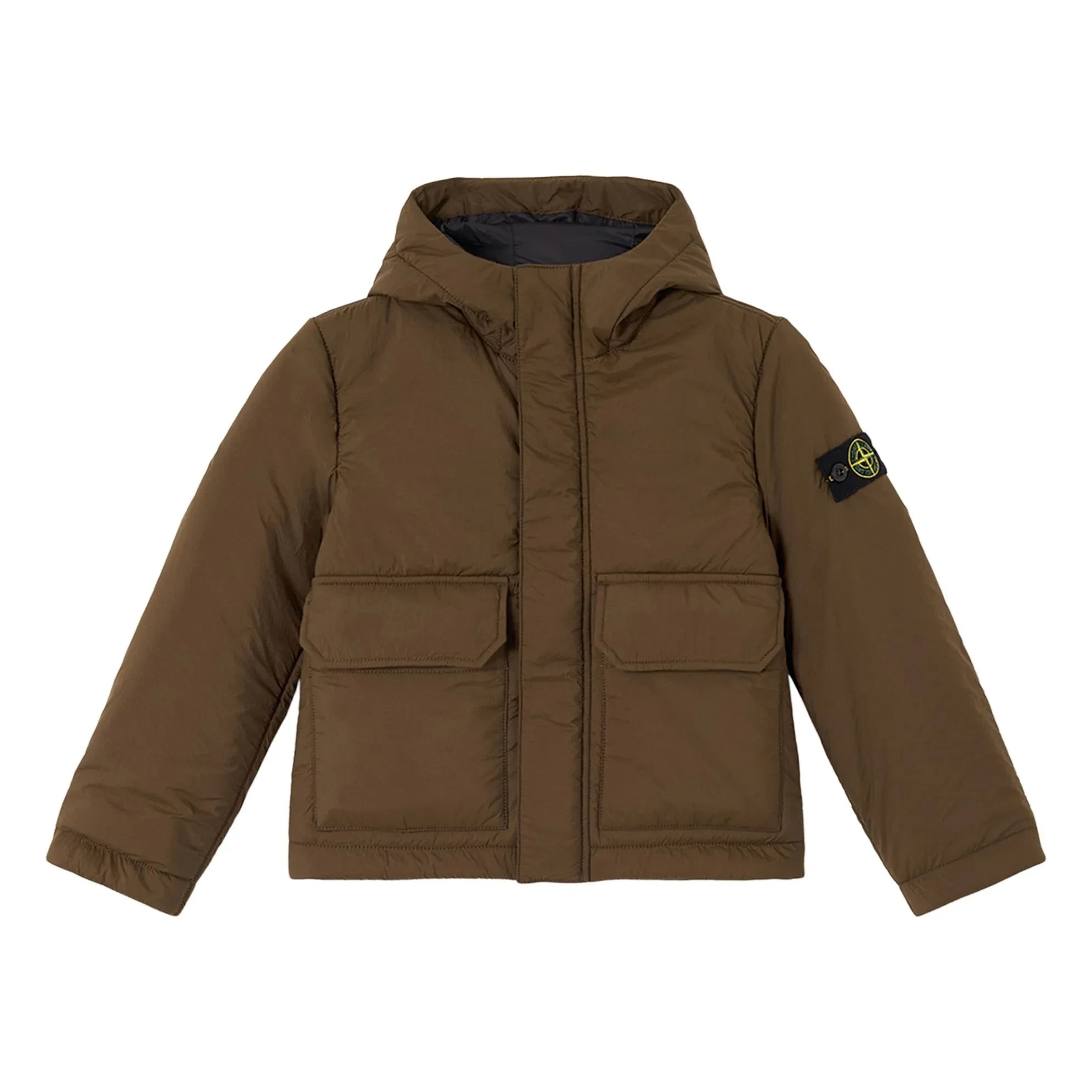 Stone Island - Parka corta con logo | Marrón