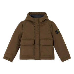 Stone Island - Parka corta con logo | Marrón