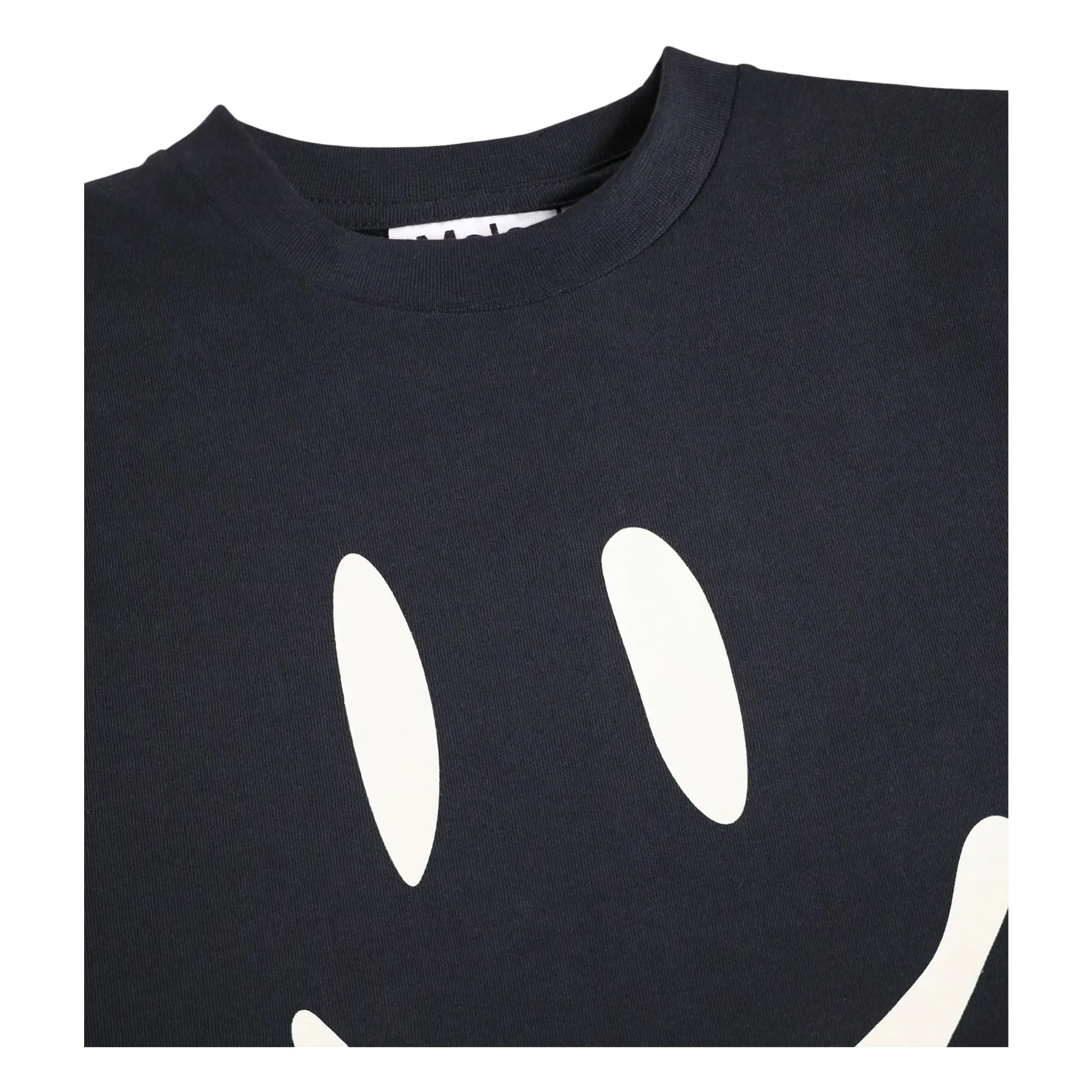 Molo - Camiseta de algodón orgánico con cara sonriente roxa | Negro