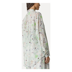 Forte Forte - Love Alchemy" Camisa Oversize de Voile de Algodón y Seda | Azul Claro