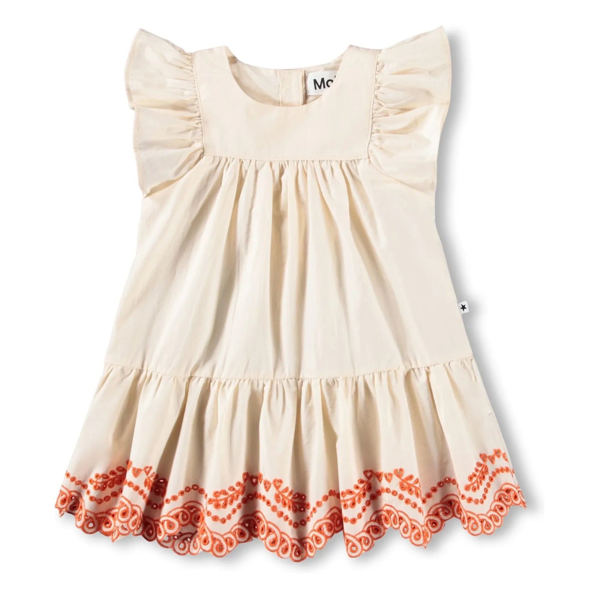 Molo - Vestido con volantes de algodón orgánico Cammas | Crema
