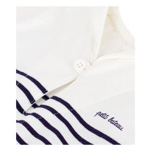Petit Bateau - Peto de algodón orgánico a rayas | Blanco