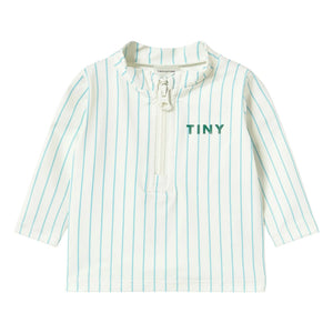 Tinycottons - Camiseta de baño de rayas con protección UV | Azul claro