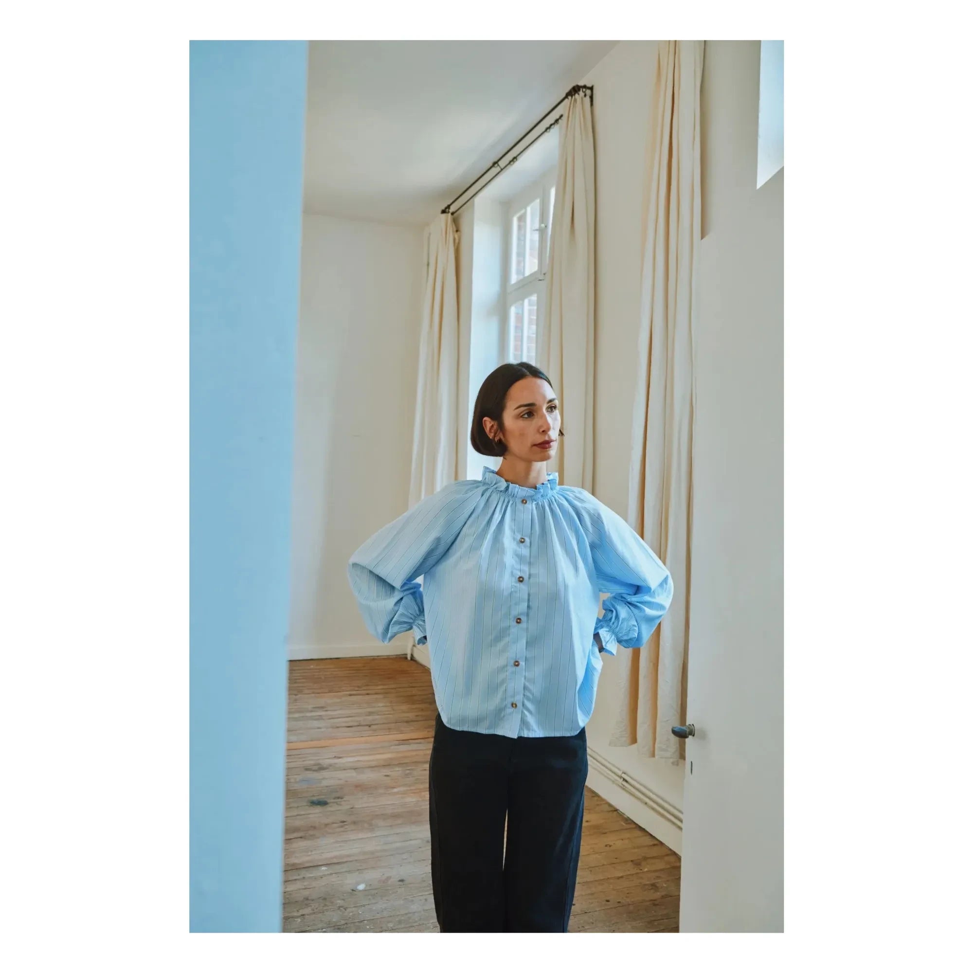 Poudre Organic - Blusa de rayas Garam | Verde