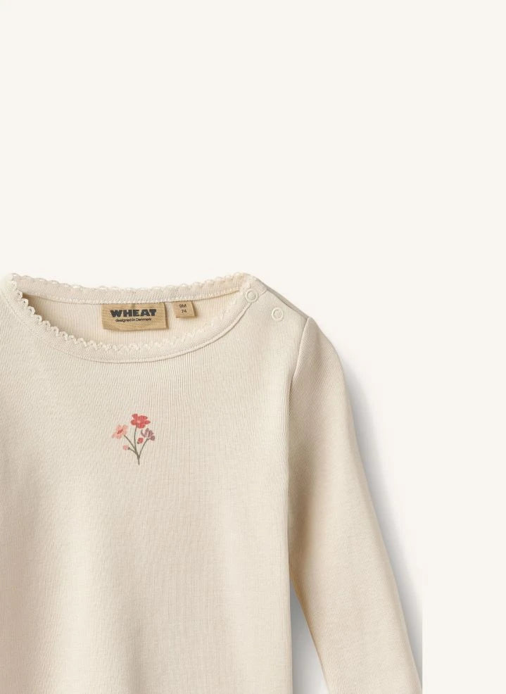 Wheat - Belis Fleur camiseta de algodón orgánico | Ivory