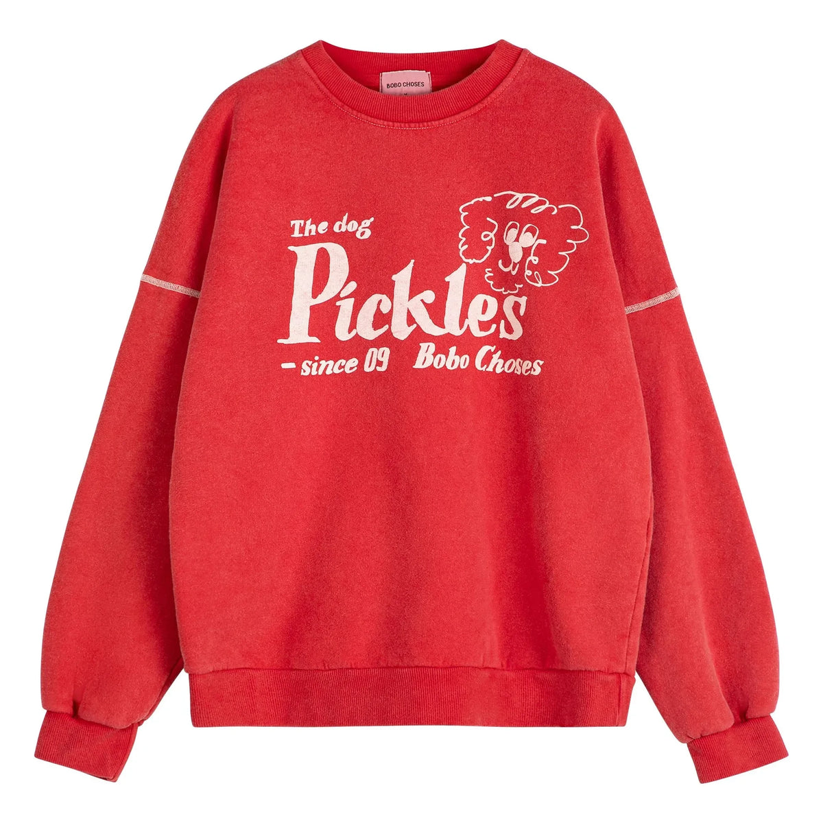 Bobo Choses - Sudadera de algodón orgánico Pickles the Dog | Rojo