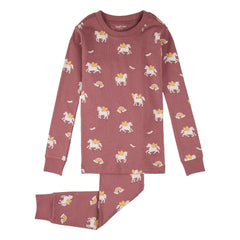 Petit Lem - Pijama Pegasus de algodón orgánico | Rosa empolvado