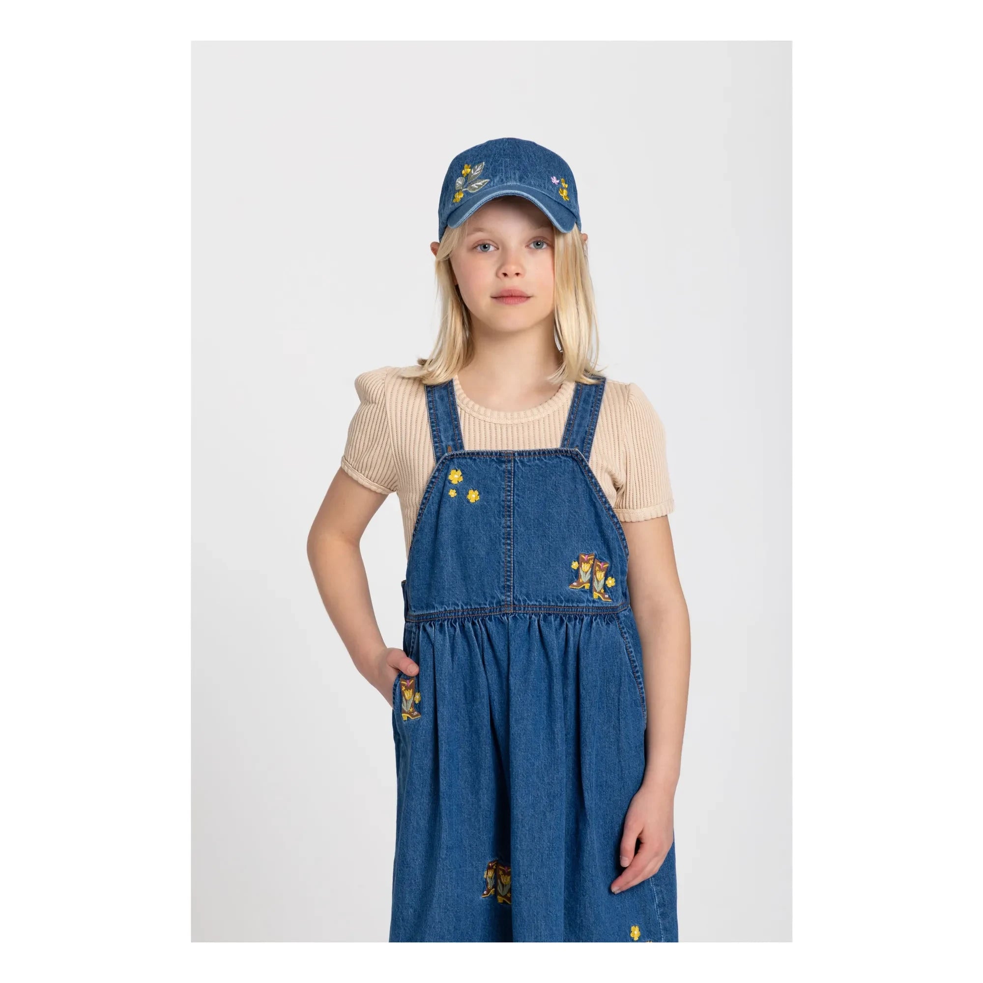 Hundred Pieces - Gorro con estampado floral Halo | Azul vaquero