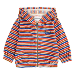 Bobo Choses - Sudadera con Capucha A Rayas de Terciopelo | Rojo