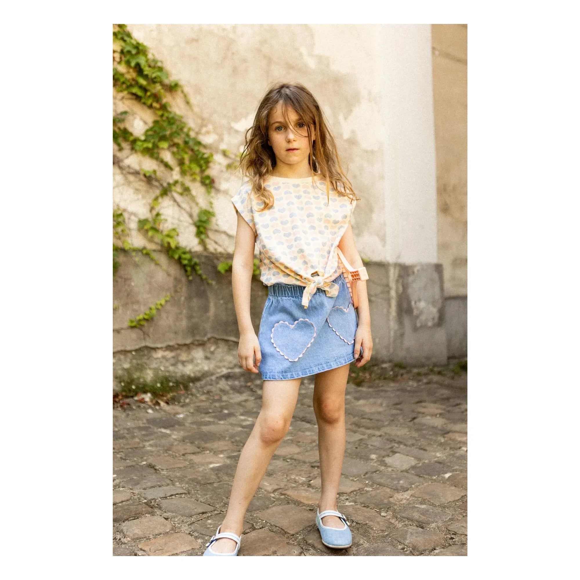 Louis Louise - Camiseta Madona Hearts de punto con detalle de nudo | Rosa pálido