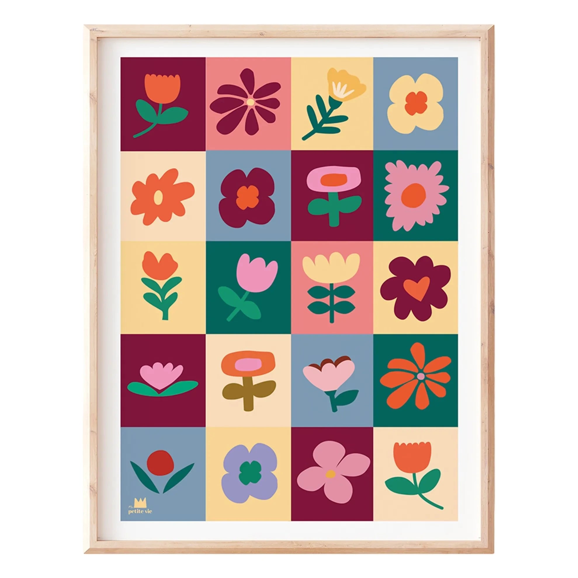 Ma petite vie - Póster con patchwork floral