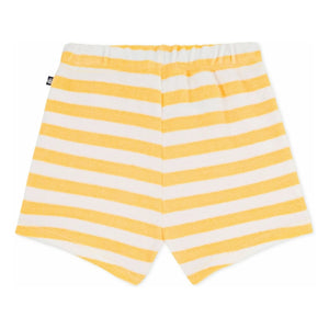 Petit Bateau - Pantalón corto de rizo a rayas | Amarillo
