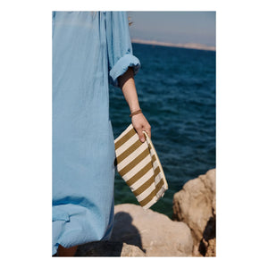Rose in April - Bolso cartera de rayas Lili | Verde oliva