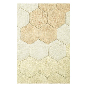 Lorena Canals - Alfombra redonda Honeycomb | Arena dorada