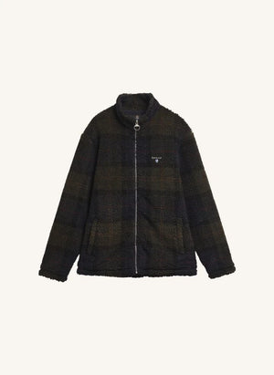 Barbour - Chaqueta de Polar con Cremallera a Cuadros | Caqui