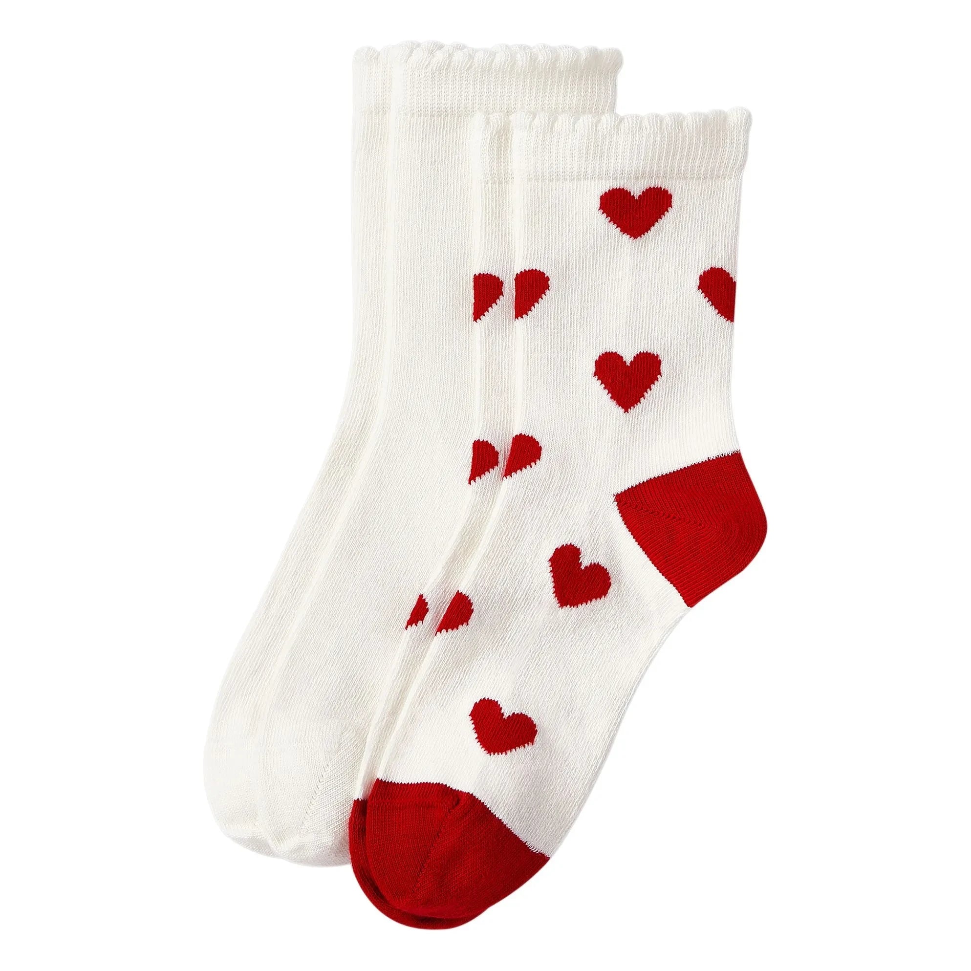 Petit Bateau - Calcetines con Corazones, Lote de 2 | Rojo