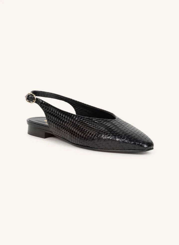 Bobbies - Anouk Zapatos de Cuero Trenzados | Negro