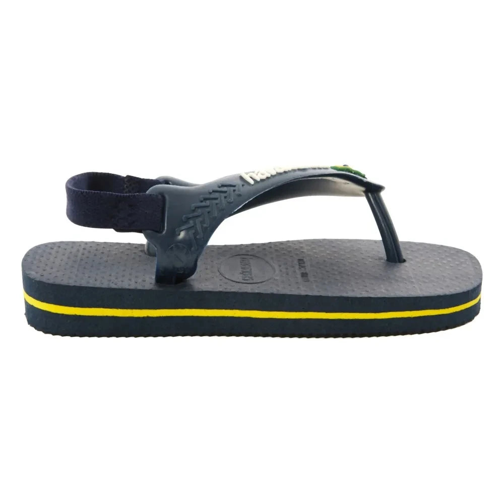 Havaianas - Chanclas de dedo de bebé Logo Brasil | Azul Noche