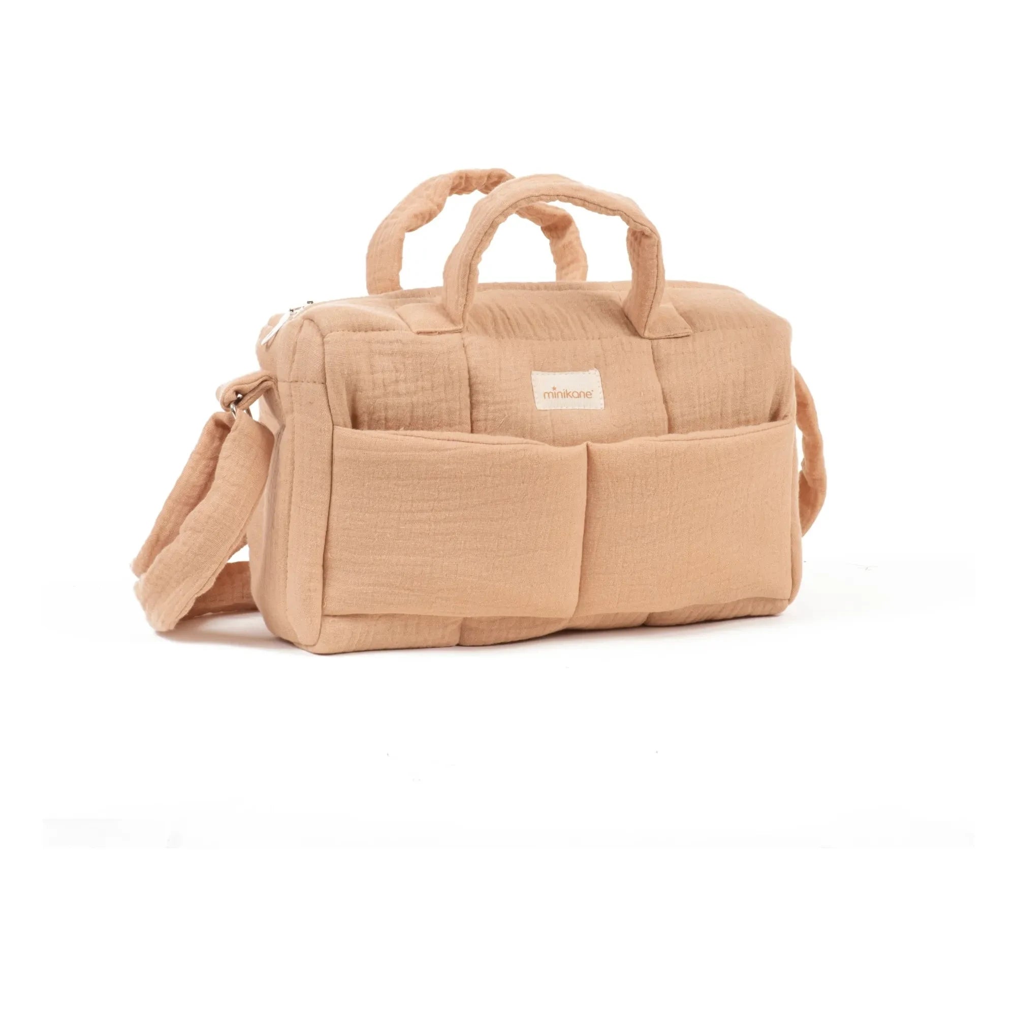 Minikane - Bolsa para el cuidado del bebé de muselina de algodón | Latte