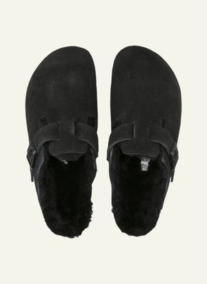 BIRKENSTOCK - Zuecos de Piel de Borrego Boston - Colección de Adultos | Negro