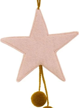 Muskhane - Adorno Navideño de Fieltro en Forma de Estrella | Rosa empolvado