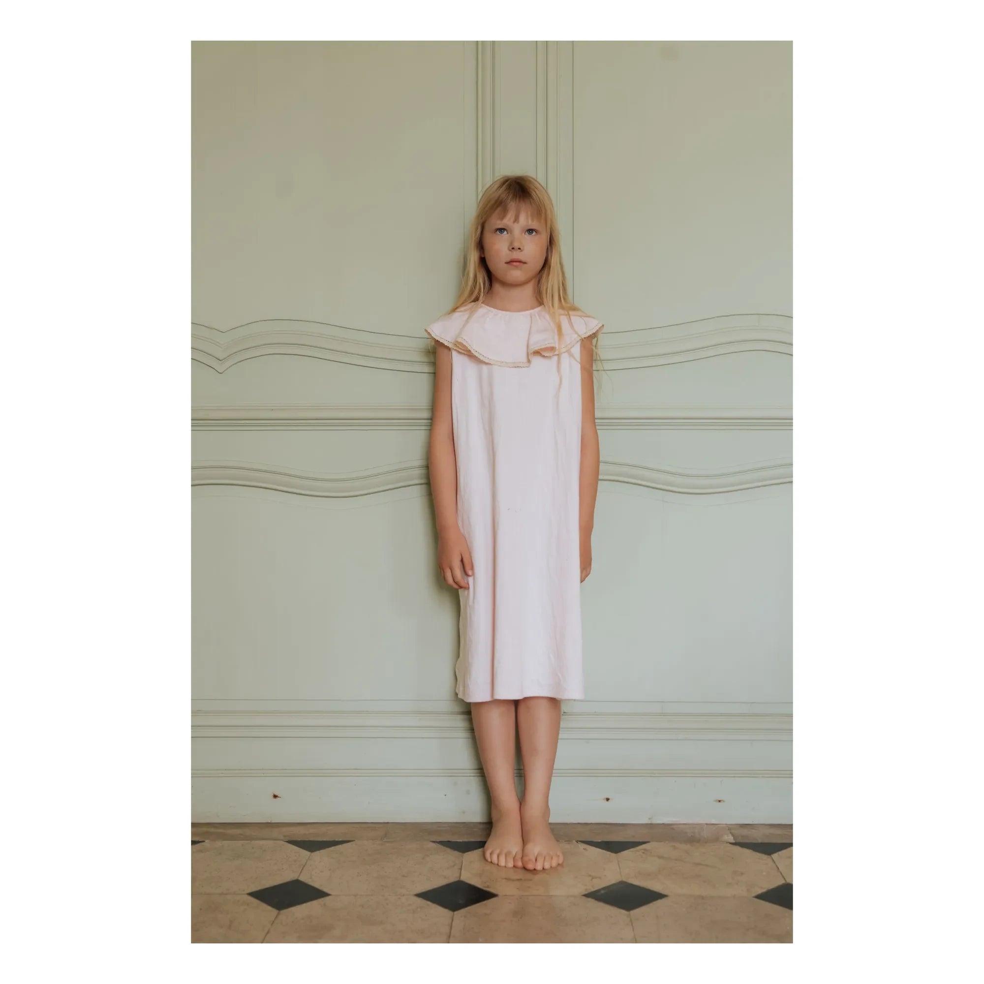Risu Risu - Vestido de noche de algodón orgánico Aline | Rosa pálido