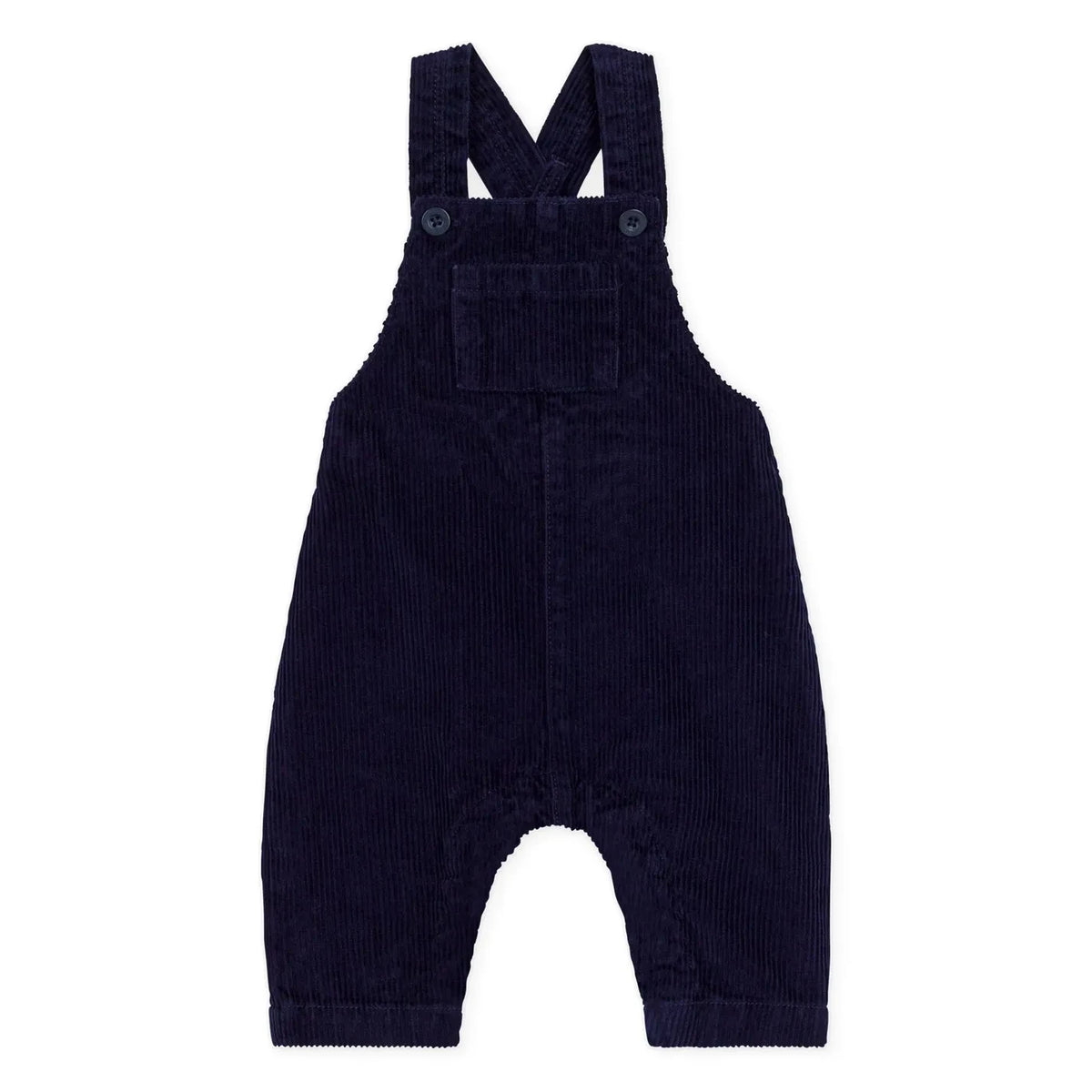 Petit Bateau - Peto de terciopelo liso de algodón orgánico | Azul noche