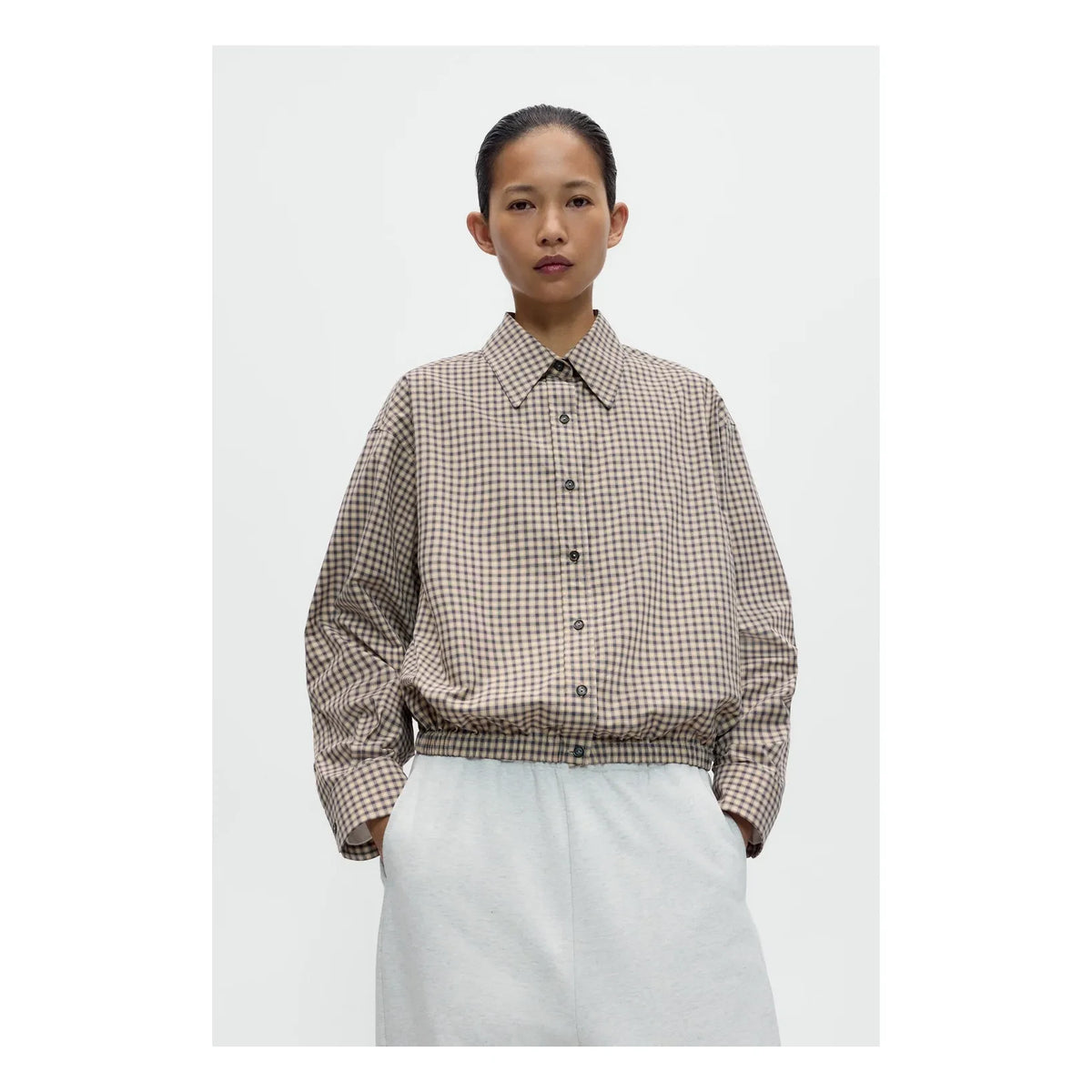 Cordera - Camisa Bomber de Algodón a Cuadros | Mostaza