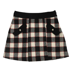 Kalinka - Dianna Wool ekose etek | Siyah