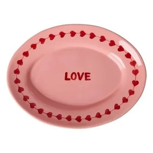 Rice - Plato de cerámica "Love" | Rosa