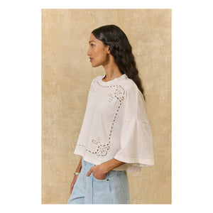 Louise Misha - Blusa de algodón orgánico Neolar | Crudo