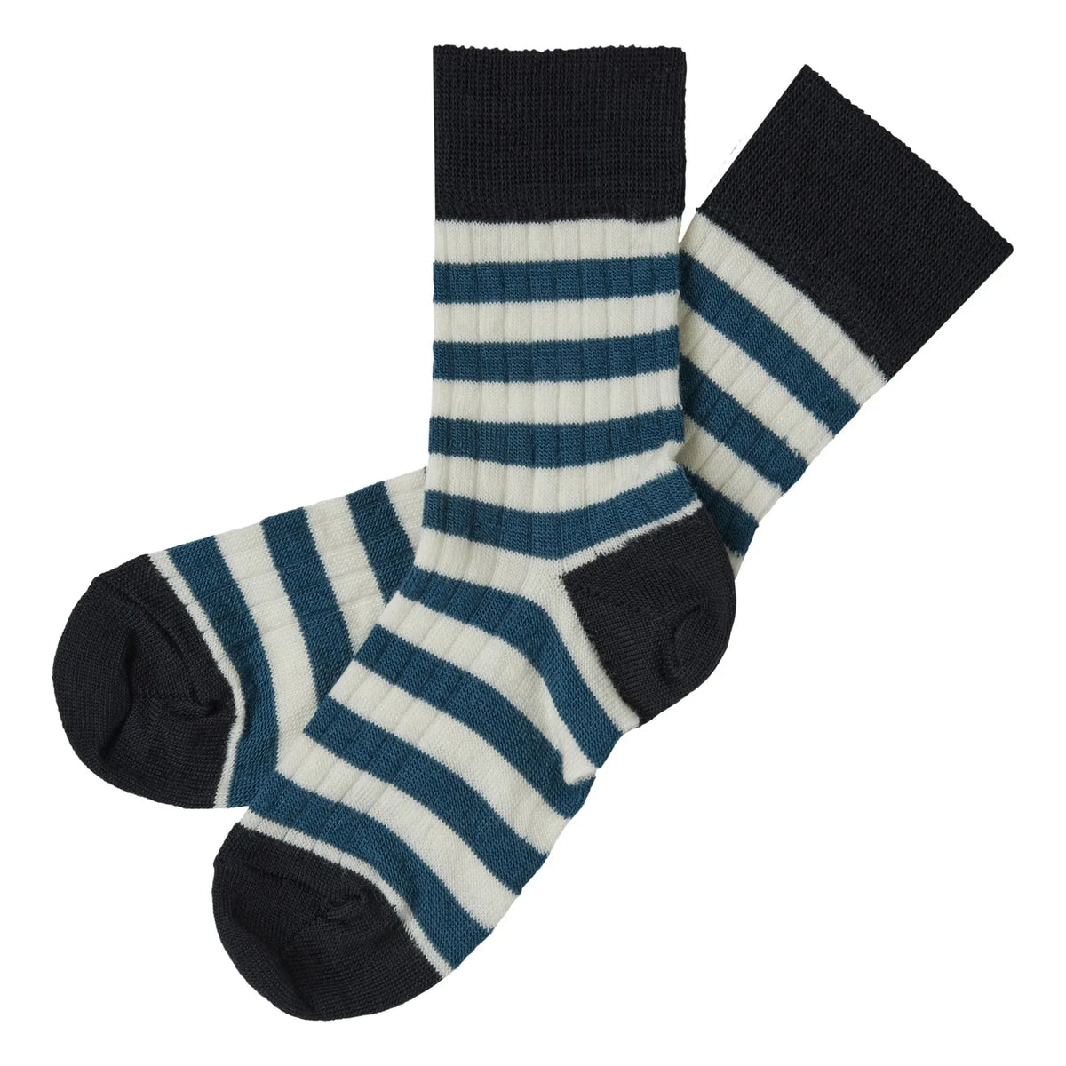 FUB - Set de 2 calcetines de lana a rayas | Azul