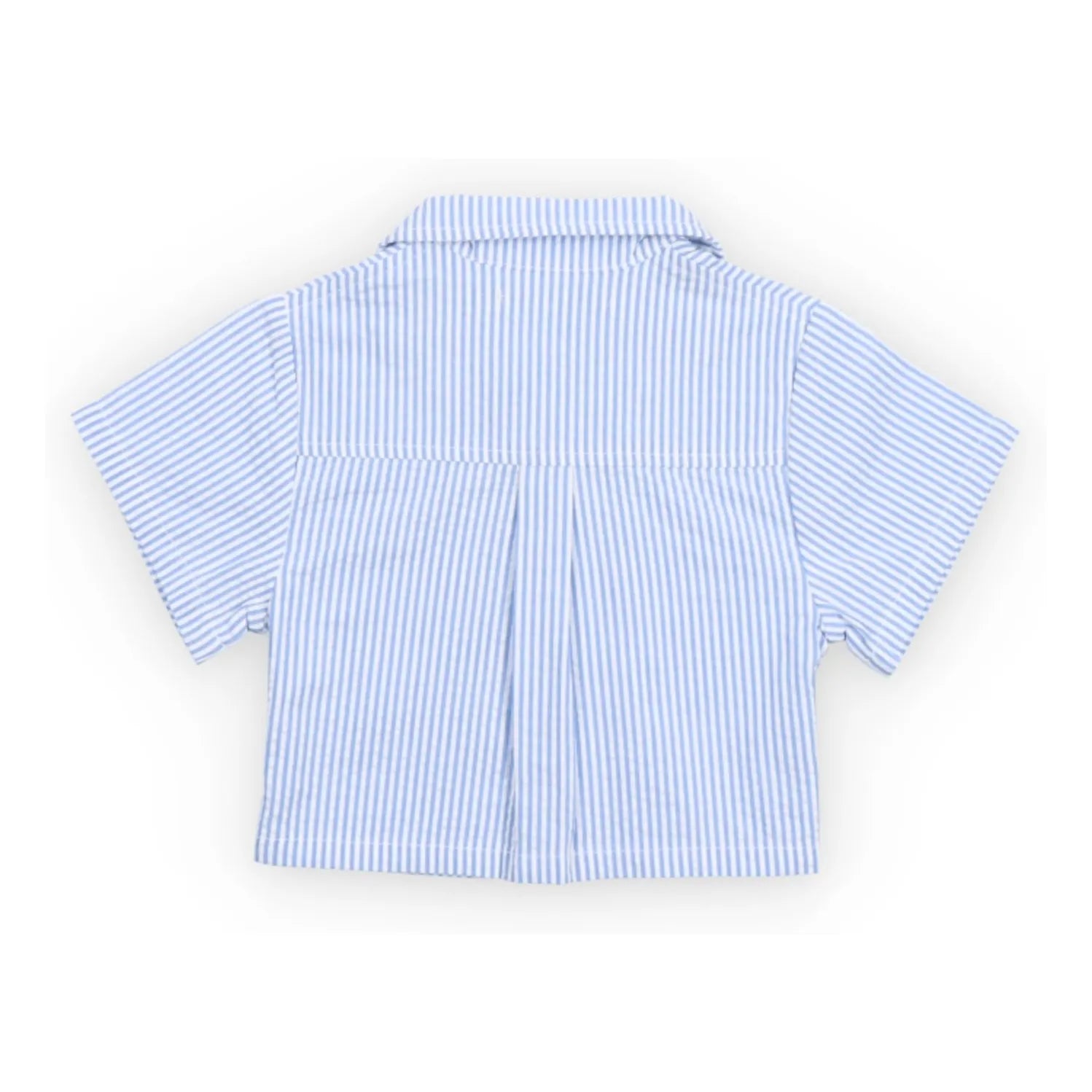 the new society - Camisa de bebé de seersucker a rayas Badem | Azul claro