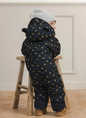 Töastie - Chaqueta Nube Impermeable con Diseño Floral | Azul Oscuro