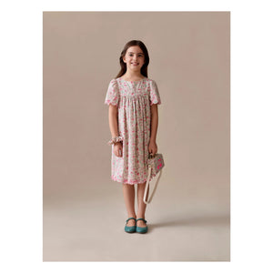 Bonpoint - Vestido con volantes de algodón orgánico Lysiane Fleurie | Rosa