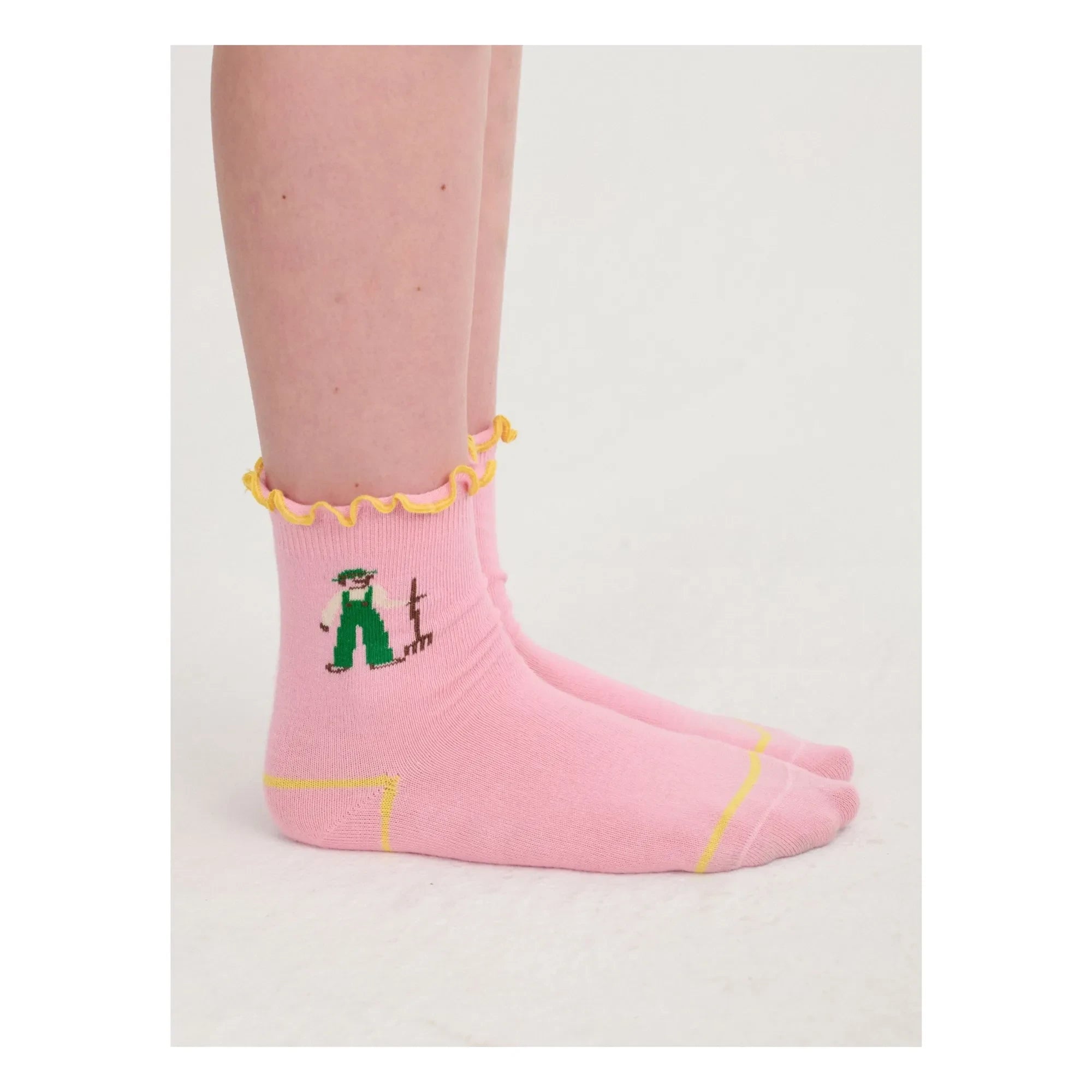 Bobo Choses - Calcetines con volantes de granja de algodón orgánico | Rosa