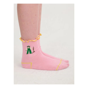Bobo Choses - Calcetines con volantes de granja de algodón orgánico | Rosa
