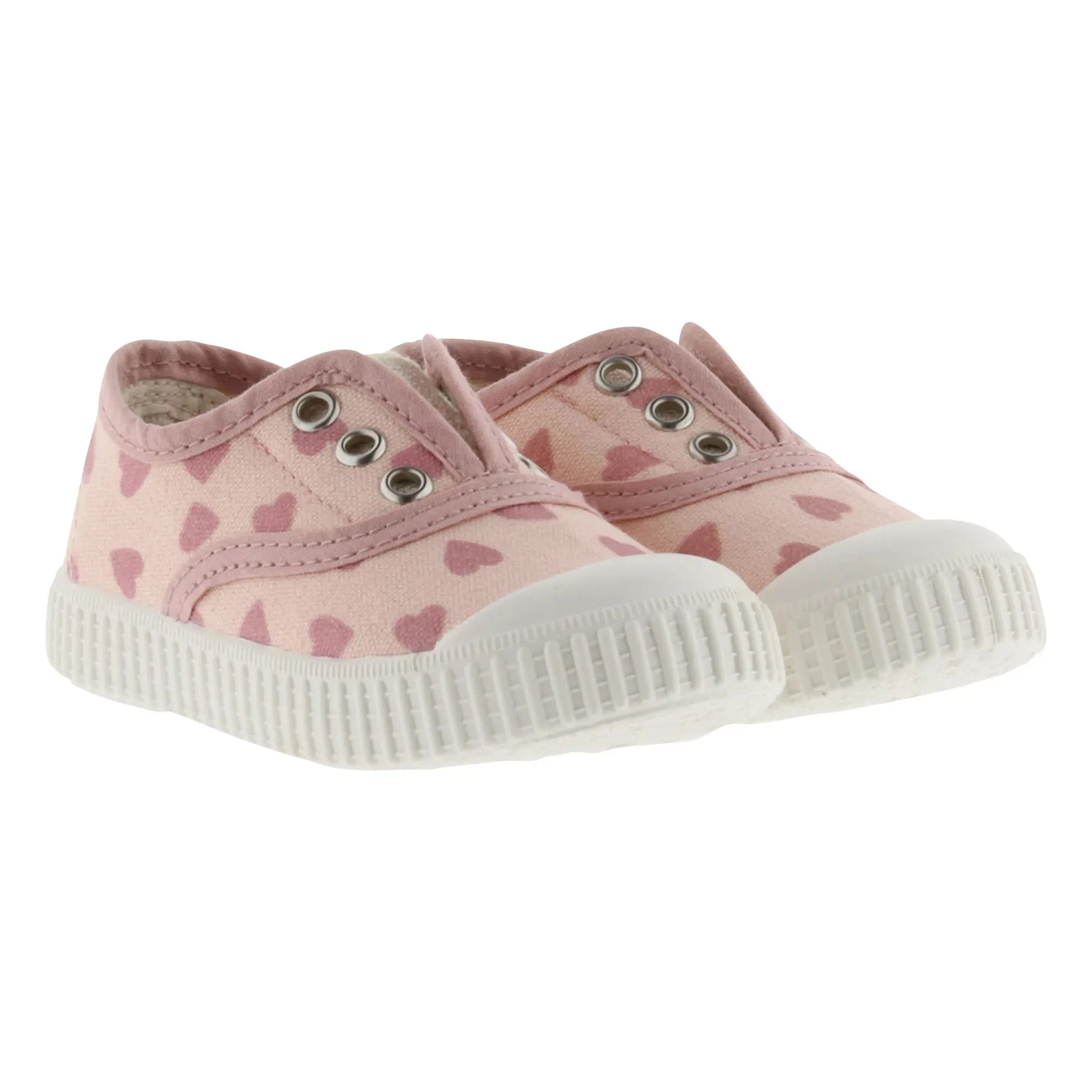 Victoria - Zapatillas de Lona Elásticas Hearts | Rosa Viejo