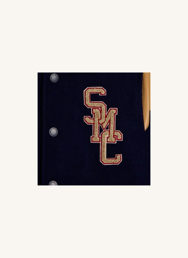 Stella McCartney Kids - SMC Chaqueta de béisbol de lana | Azul oscuro
