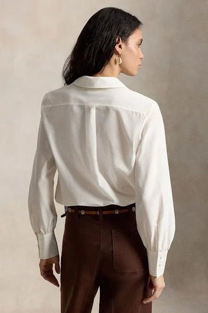 Camisa de mujer Polo Ralph Lauren, con mezcla de seda