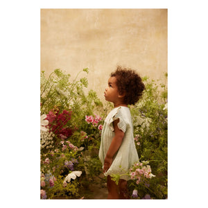 Louise Misha - Pelele con volantes de algodón orgánico Nusha | Verde almendra